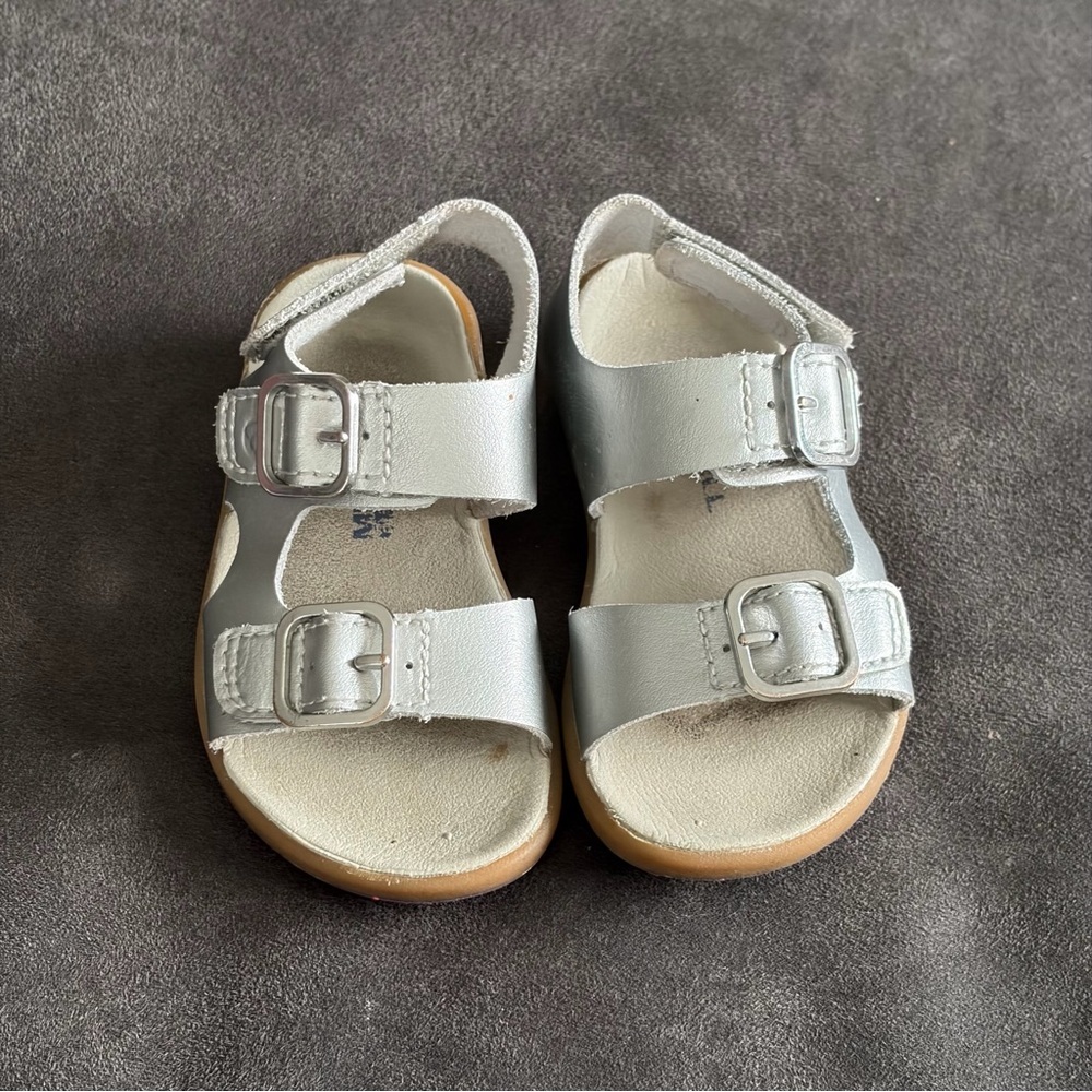 Merrell Toddler Sandals Silver Leather US 6.5 Select Grip - Picture 4 of 7